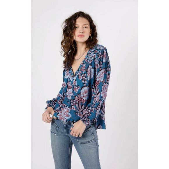 NWT Band Of Gypsies Floral Boho Long Sleeve Top - Picture 1 of 8